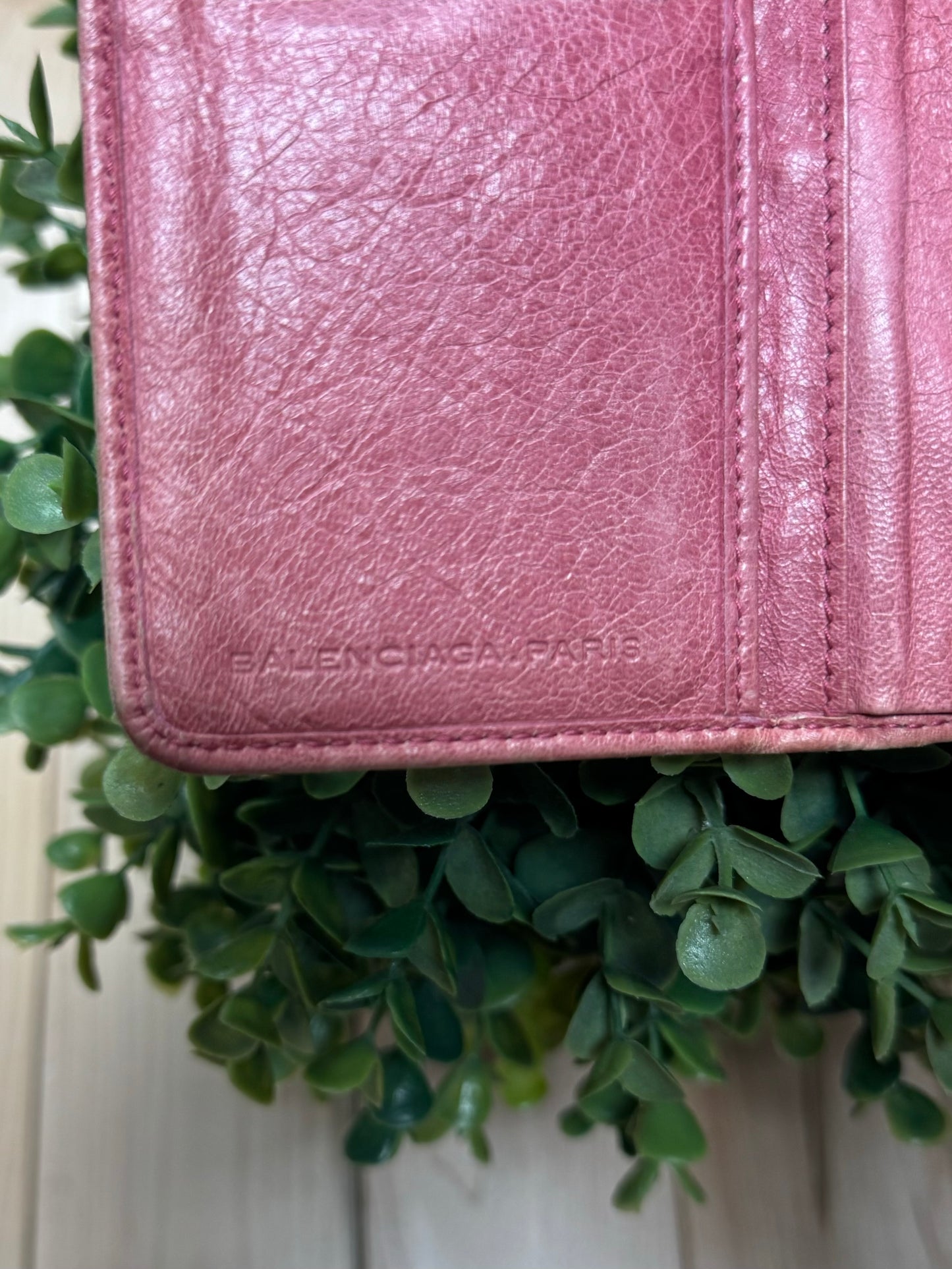 Balenciaga Pink ‘Tour’ City Calfskin Leather Wallet