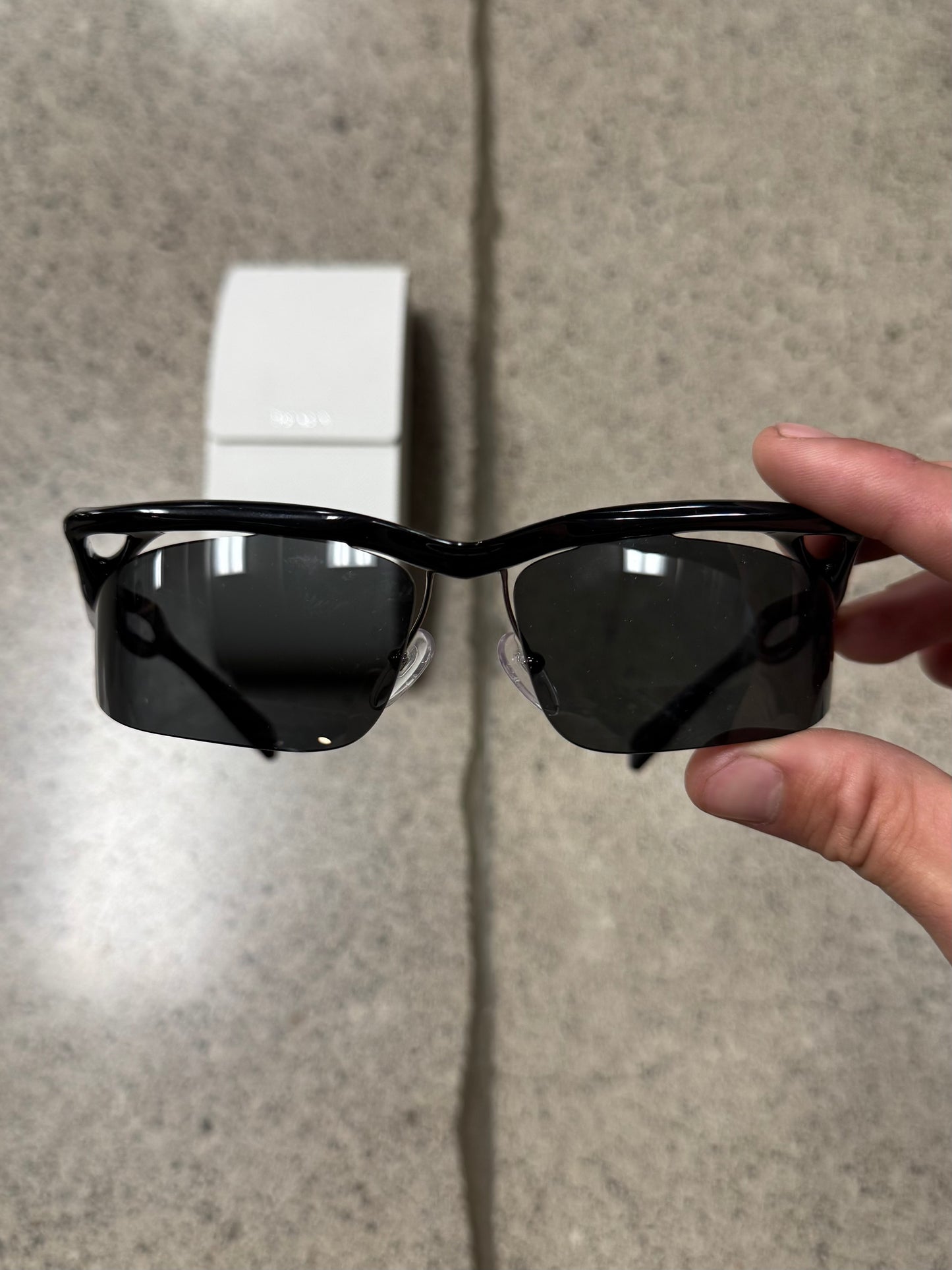 SS2024 Prada Futuristic Wire Frame Half Rim Sunglasses