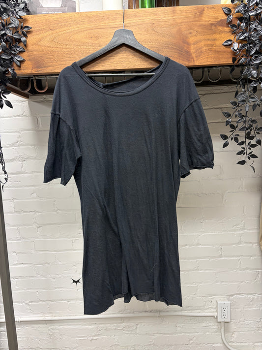 Boris Bidjan Saberi Mainline Black Cotton Semi Sheer T-Shirt