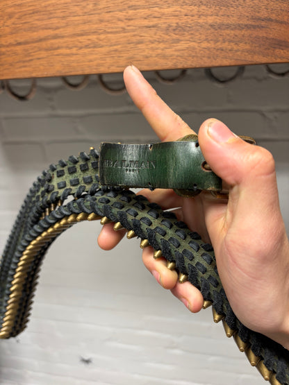 AW2010 Balmain by Christophe Decarnin ‘Bullet’ Braided Leather Belt