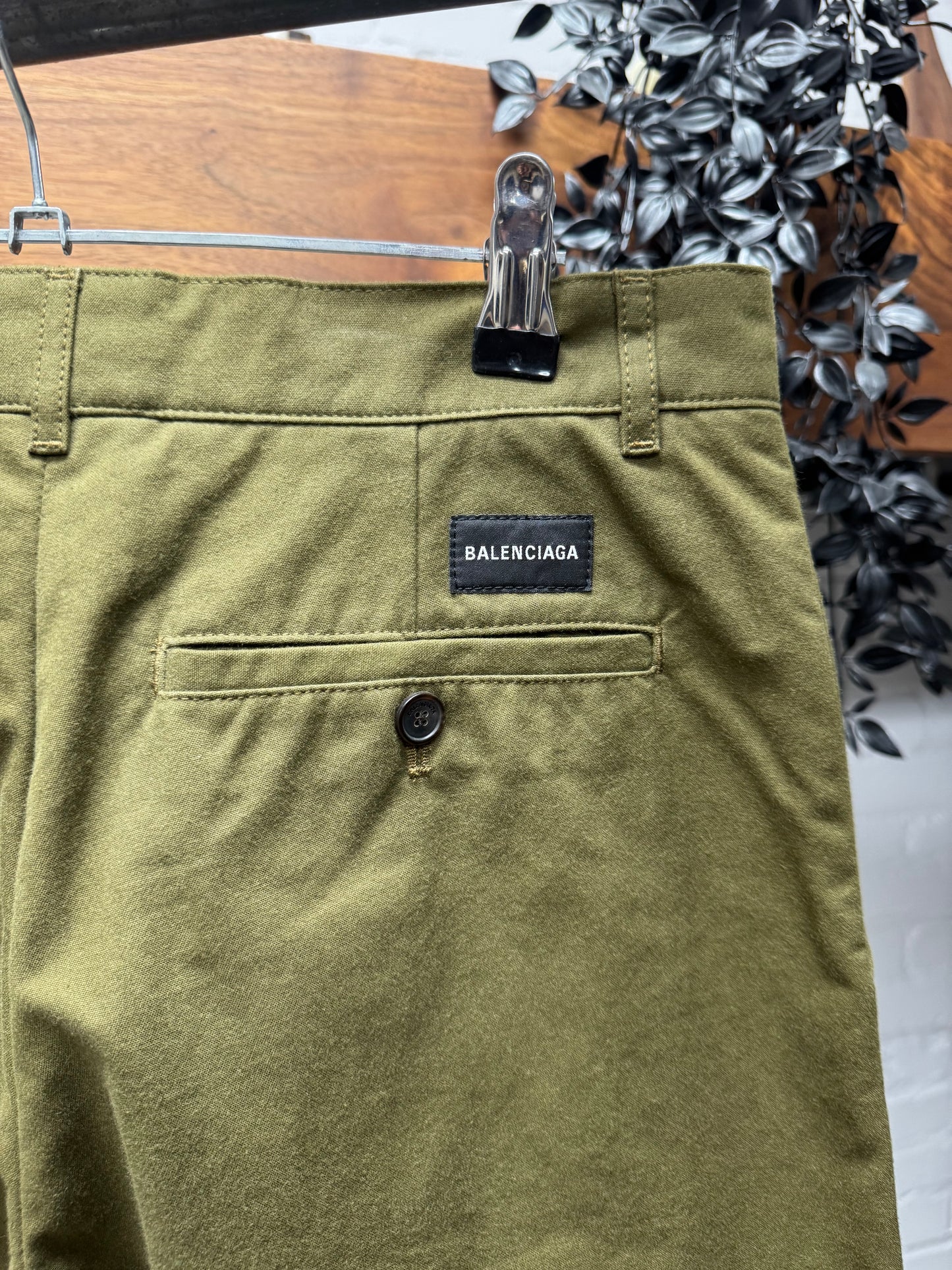 2018 Balenciaga ‘Forest Green’ Wide Leg Pants