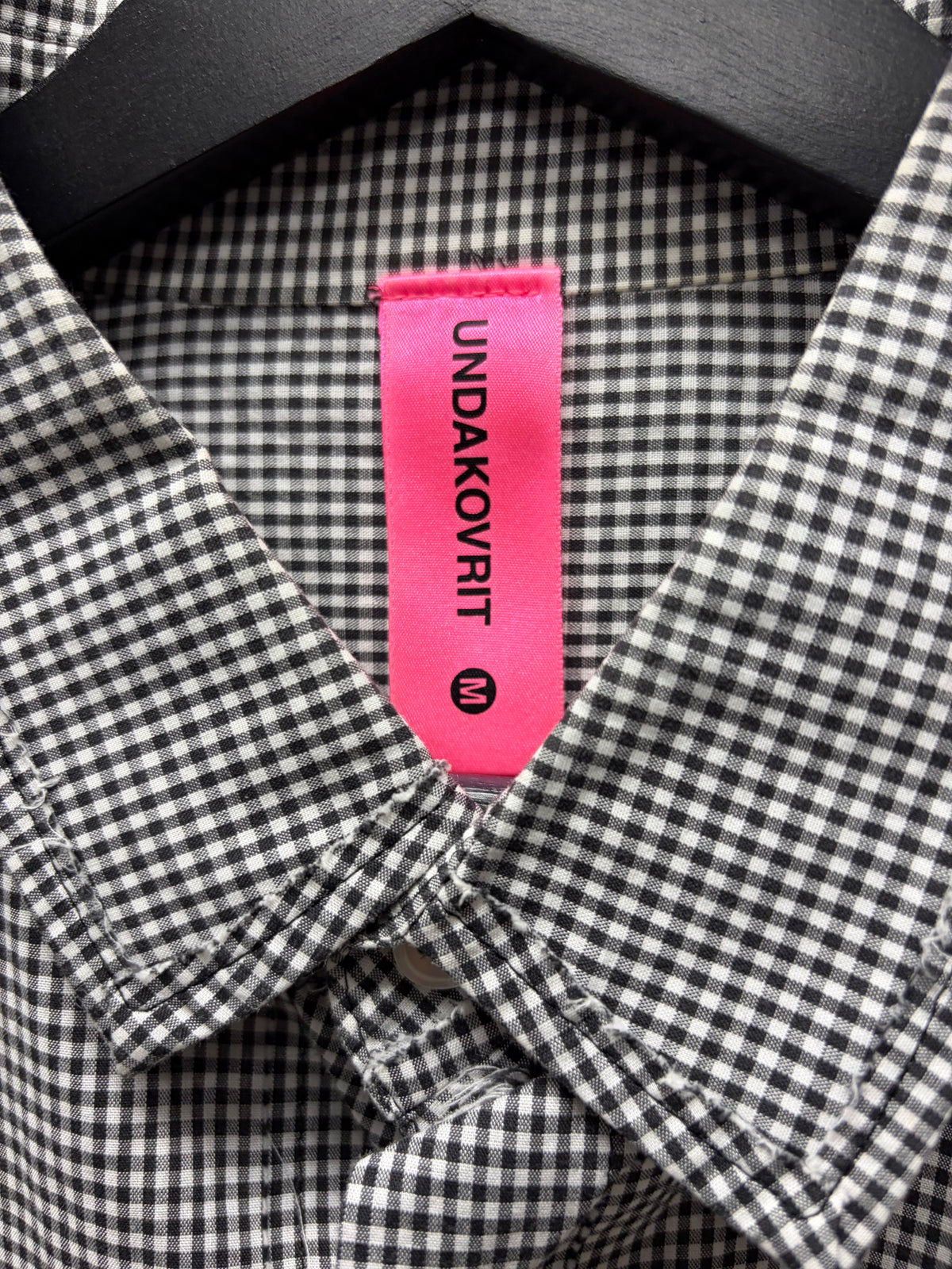 Undercover ‘No Gods No Masters’ Grey Pinstripe Short Sleeve Button Up Shirt