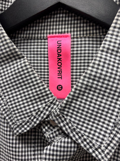 Undercover ‘No Gods No Masters’ Grey Pinstripe Short Sleeve Button Up Shirt