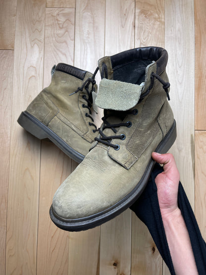 Dirk Bikkembergs Suede Leather Trim High Cut Work Boots
