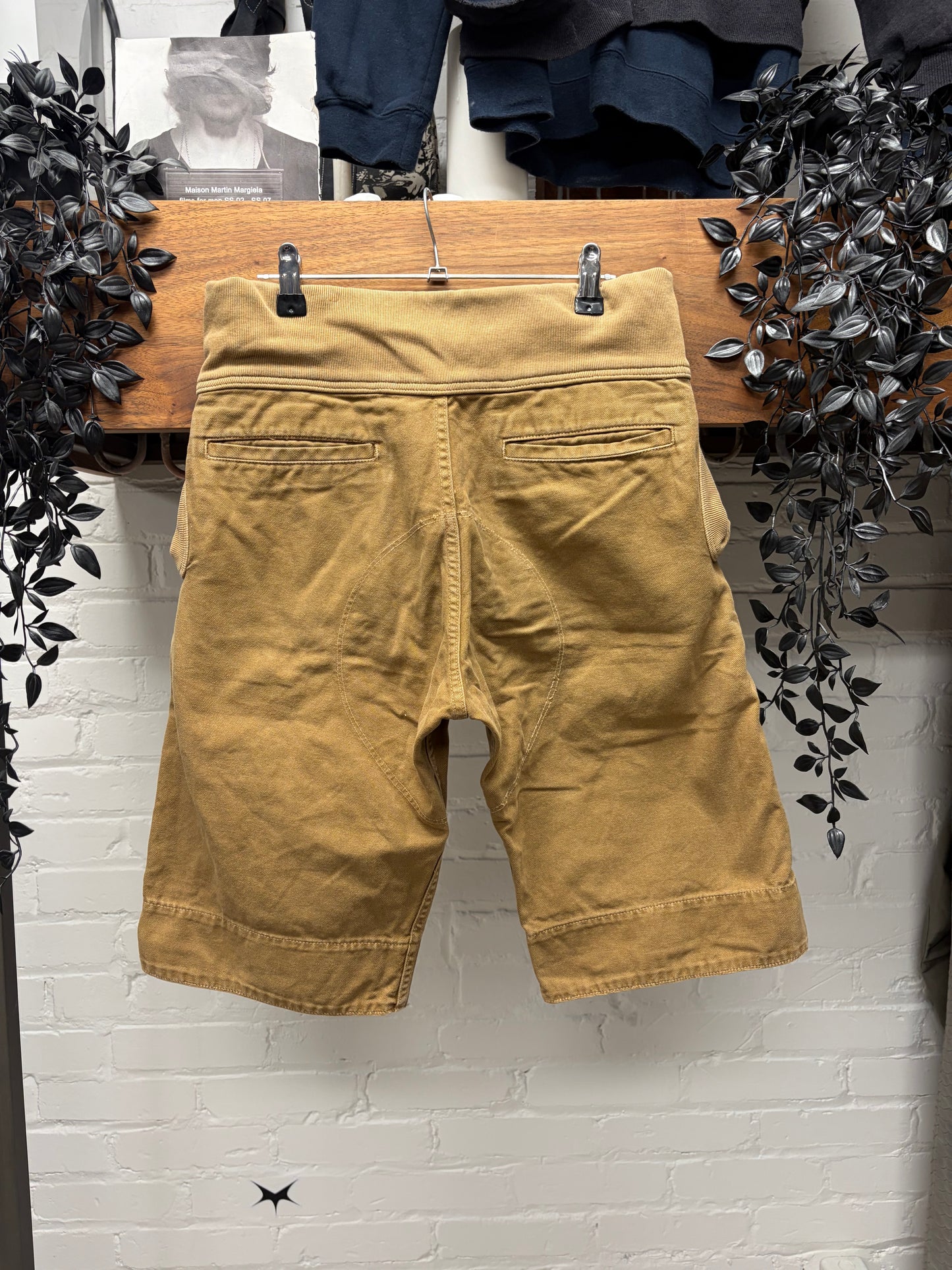 Kapital Denim ‘Sailor’ Tan Brown Drawstring Cotton Shorts