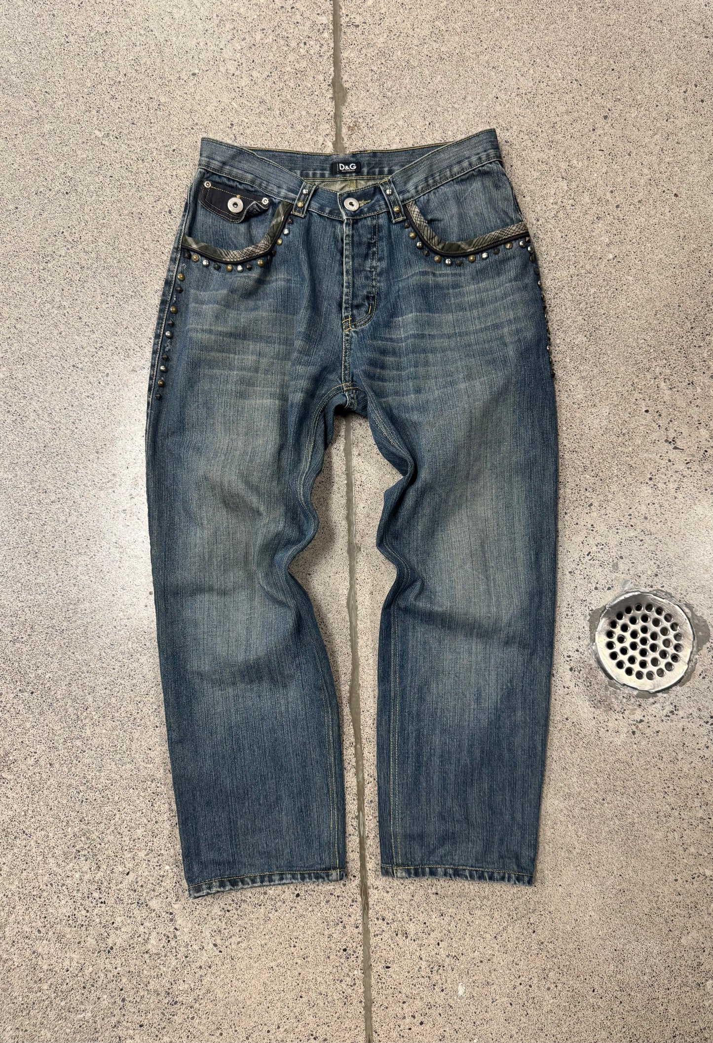 2000s Dolce & Gabbana Studded Bootcut Denim