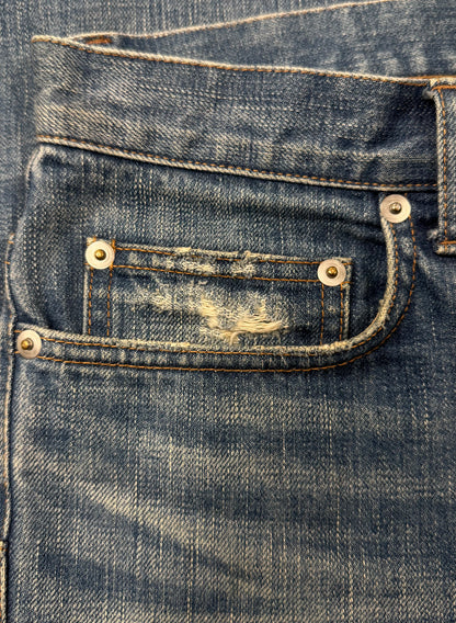 Dior Homme ‘Unaltered’ Distressed Blue Skinny Jeans