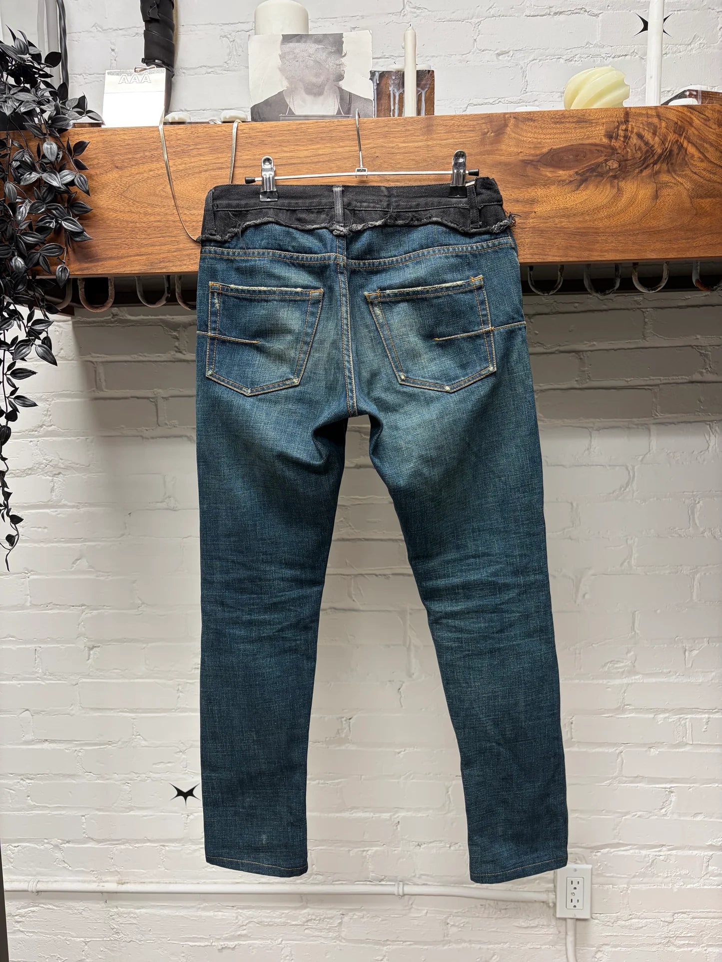 Dior Homme ‘Cummerbund’ Black/Blue Skinny Denim