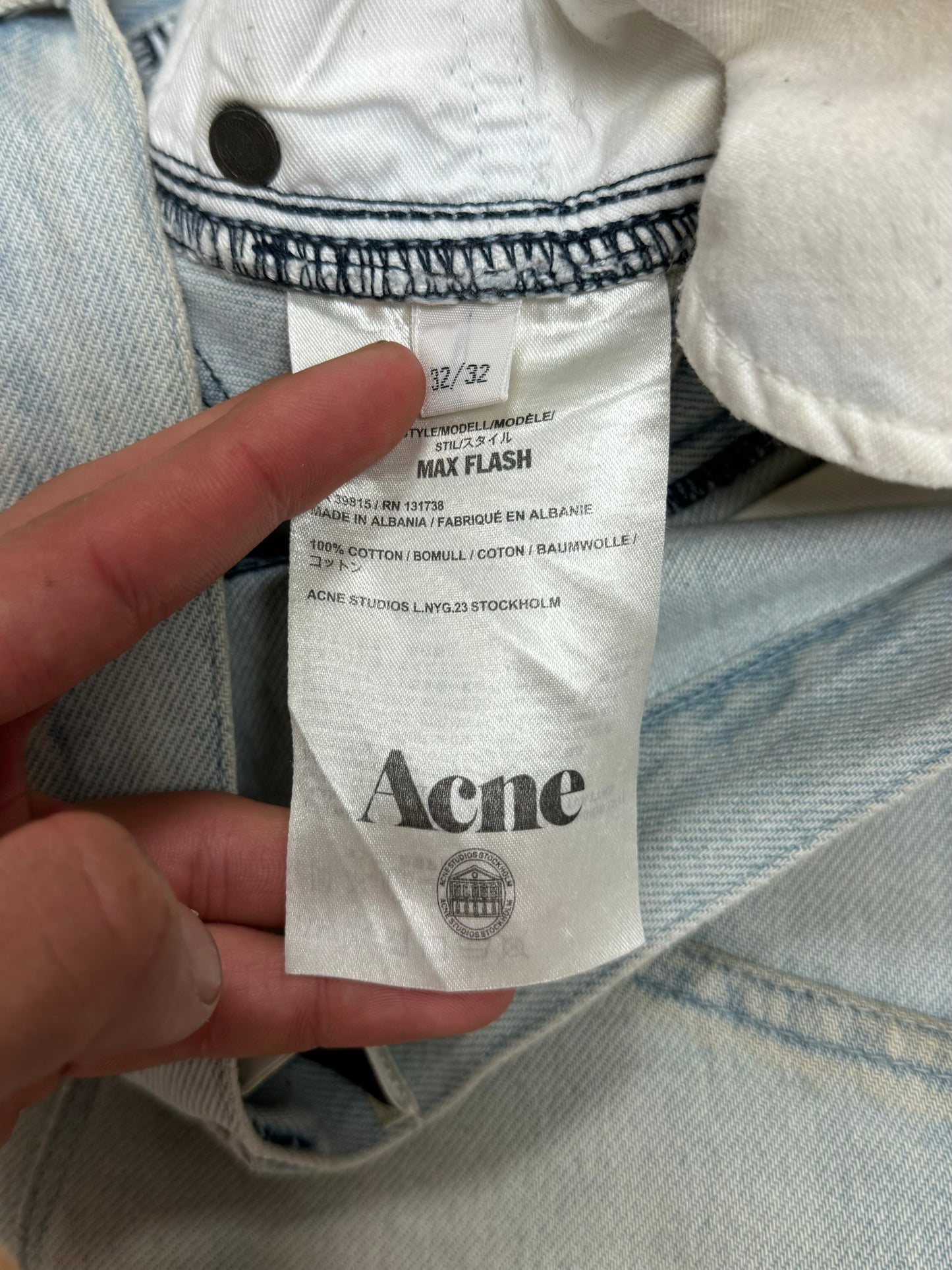 Acne Studios ‘Dirt Washed’ Max Flash Denim