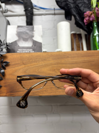 Chrome Hearts ‘Humunda’ Brown Tortoiseshell/ .925 Silver ‘Fleur de Lis’ Rounded Cat Eye Glasses