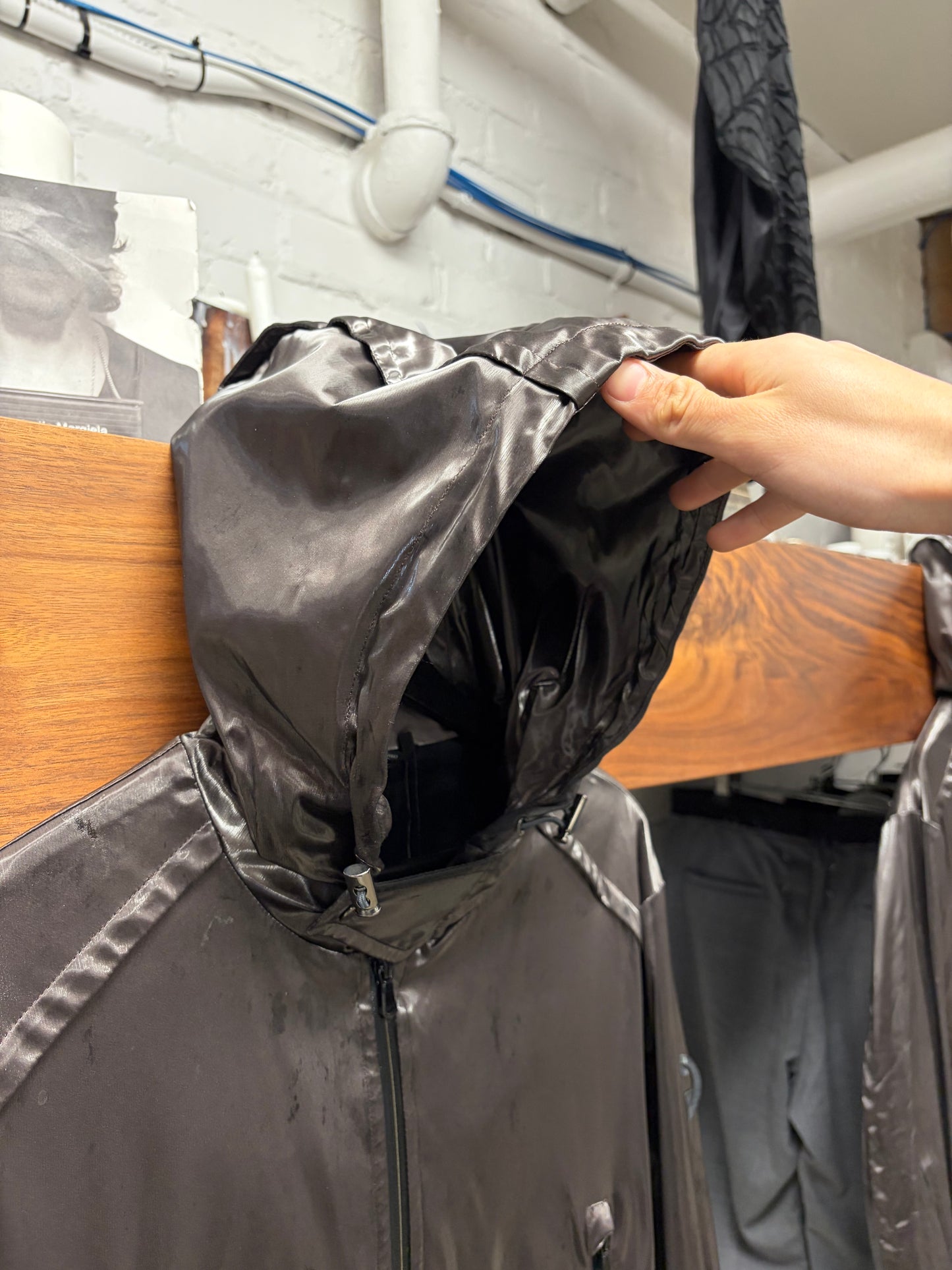 2010s Gucci Waxed Silver Windbreaker Shell Jacket