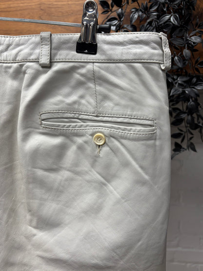 Vintage Yves Saint Laurent ‘Rive Gauche’ White Leather Pants