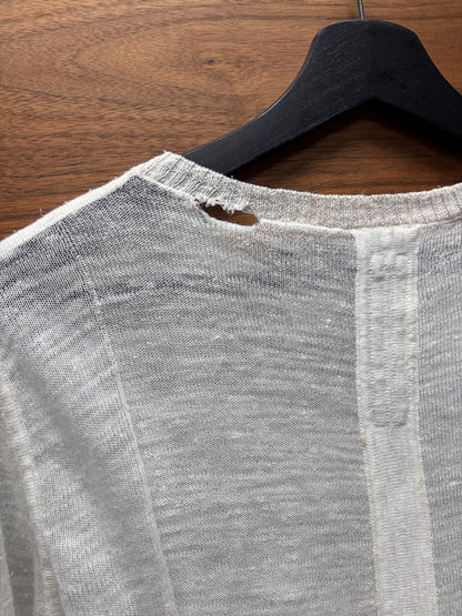 SS2016 Rick Owens ‘Cyclops’ Milk White Sheer Knit Sweater