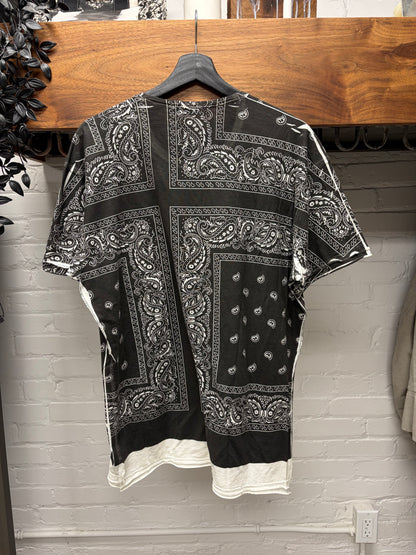 Dolce & Gabanna Mainline Paisley Bandanna Black/White Cotton T-Shirt