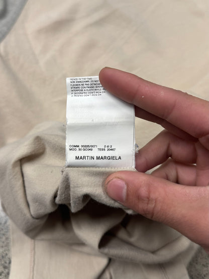 SS2007 Maison Martin Margiela Cream/Grey Panelled Long Sleeve Shirt