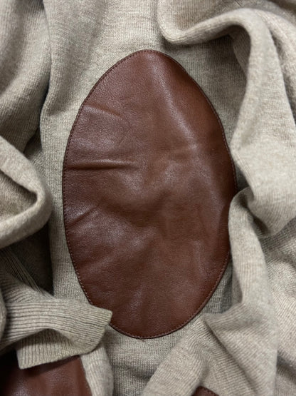 Maison Margiela ‘Leather Patch’ Wool Knit Cardigan