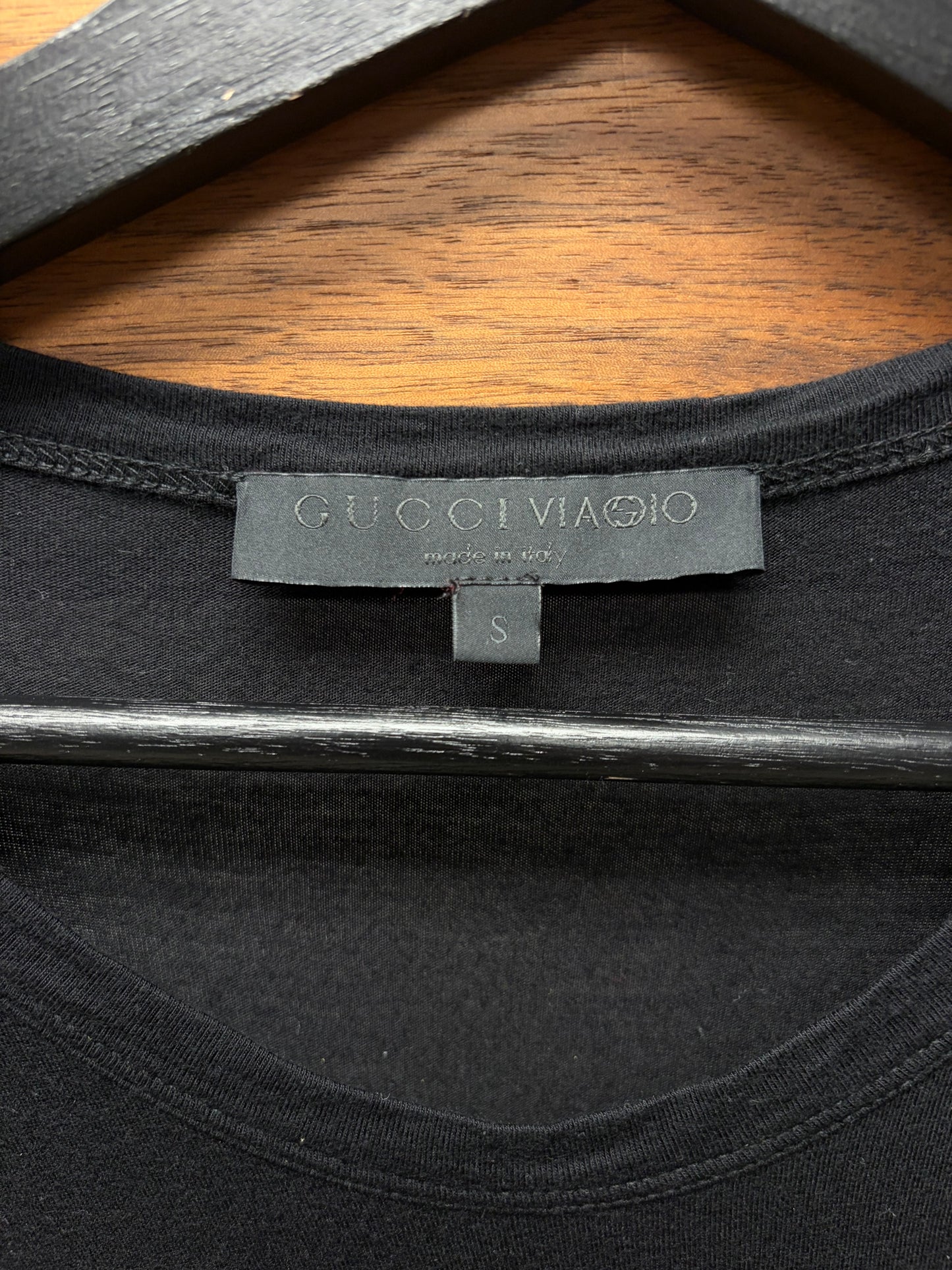 2000s Gucci ‘Viaggio’ Semi Sheer Thin Black Cotton Layering Shirt