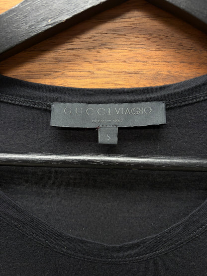 2000s Gucci ‘Viaggio’ Semi Sheer Thin Black Cotton Layering Shirt