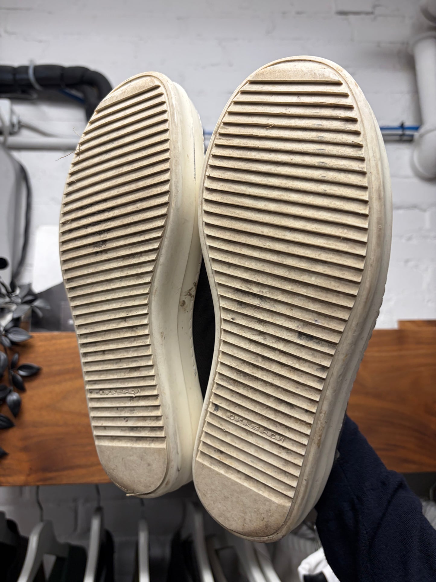 Rick Owens Grey Canvas ‘Vans’ Low Top Sneakers