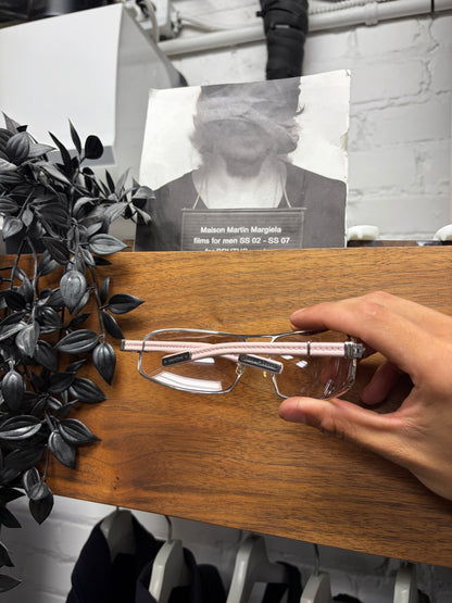 Chrome Hearts ‘Starfire’ Pink Leather ‘Triple Cross’ .925 Silver Pink Tinted Sunglasses