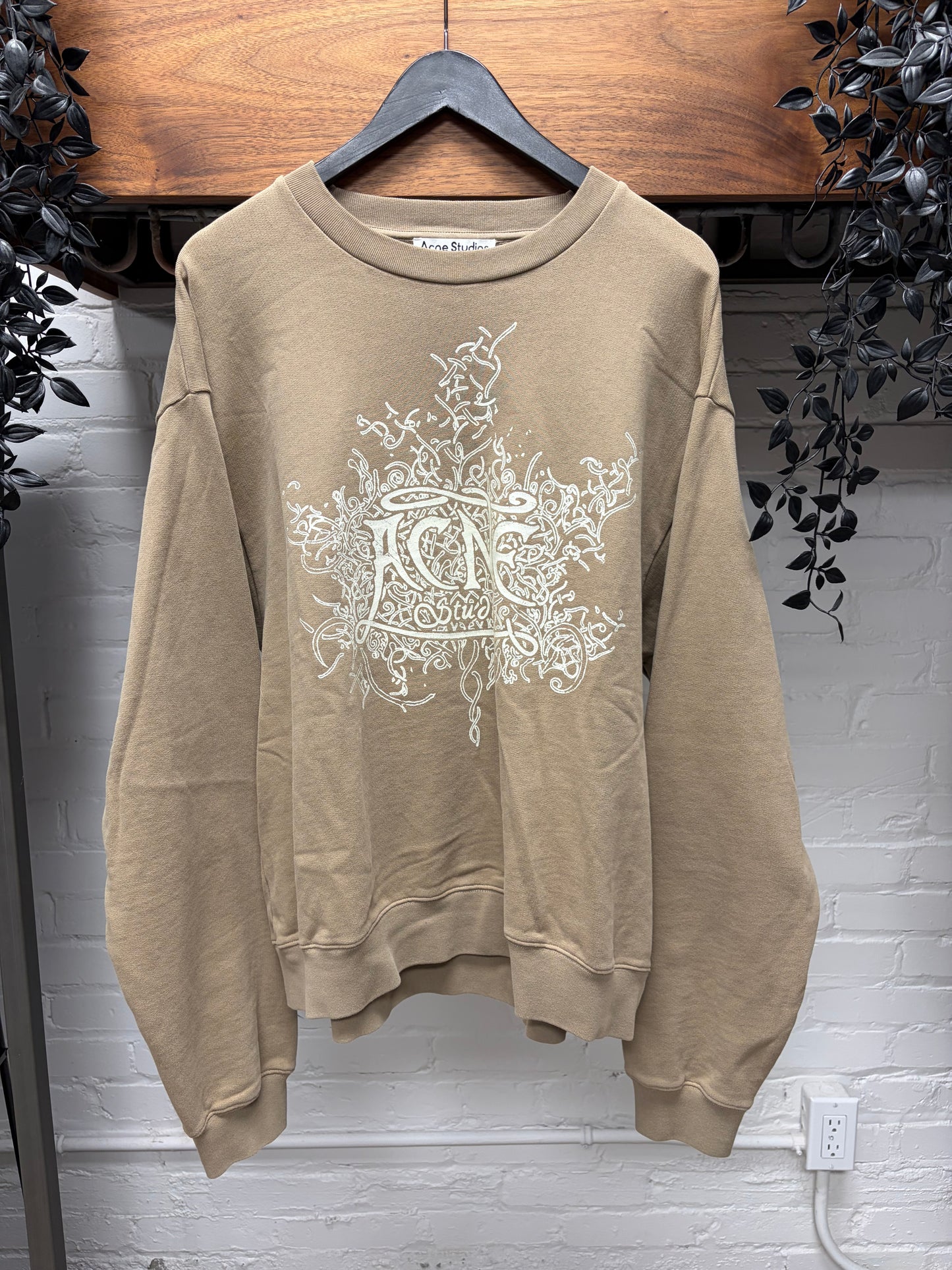 Acne Studios ‘Franzisko Devil Logo’ Oversized Tan Brown Sweatshirt