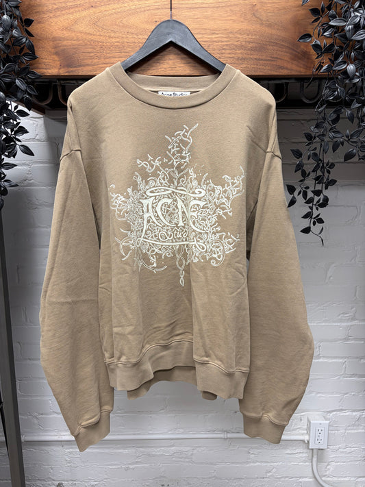 Acne Studios ‘Franzisko Devil Logo’ Oversized Tan Brown Sweatshirt
