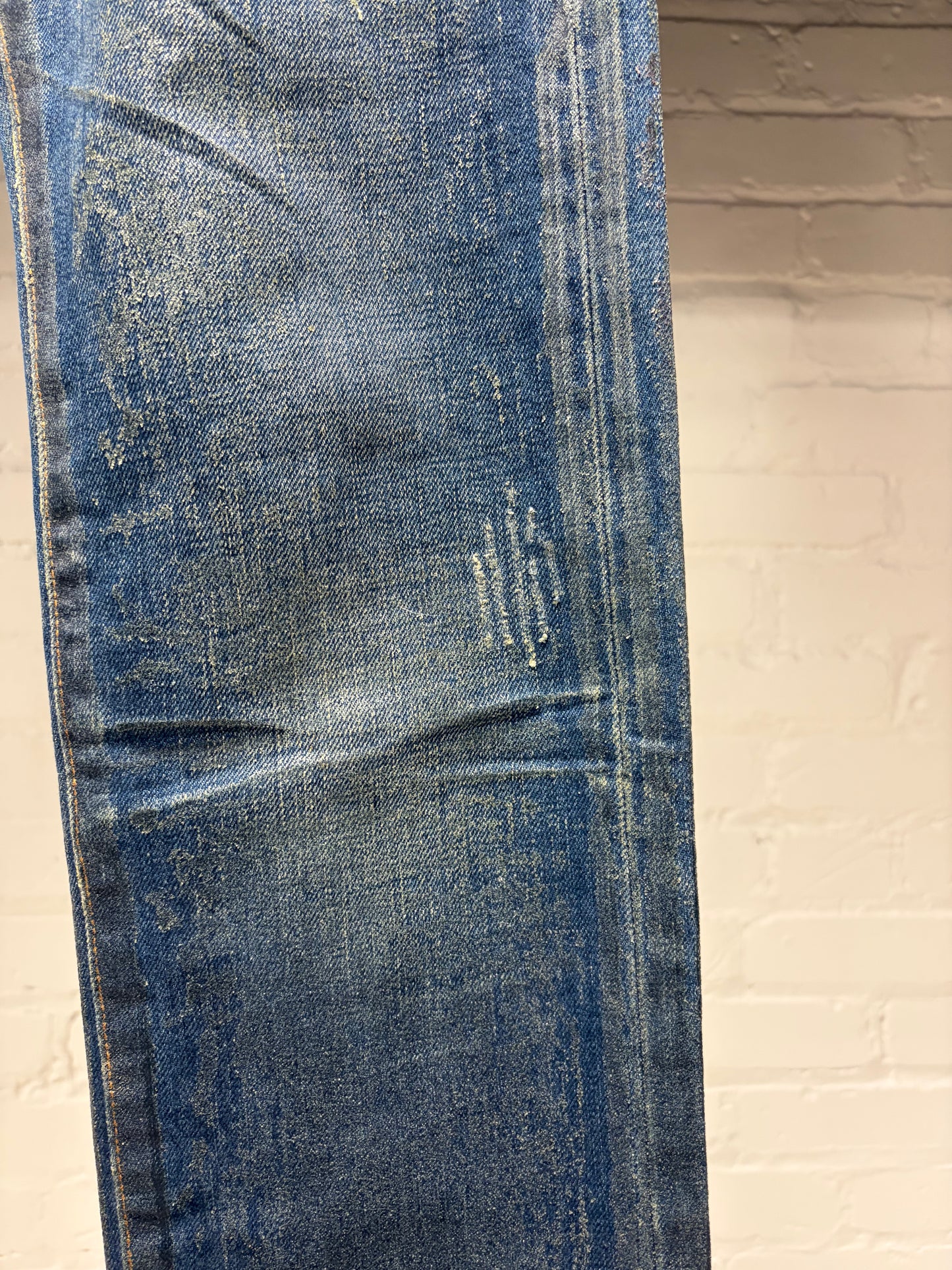 Dior Homme ‘Luster’ Clawmark Waxed Green/Blue Skinny Jeans