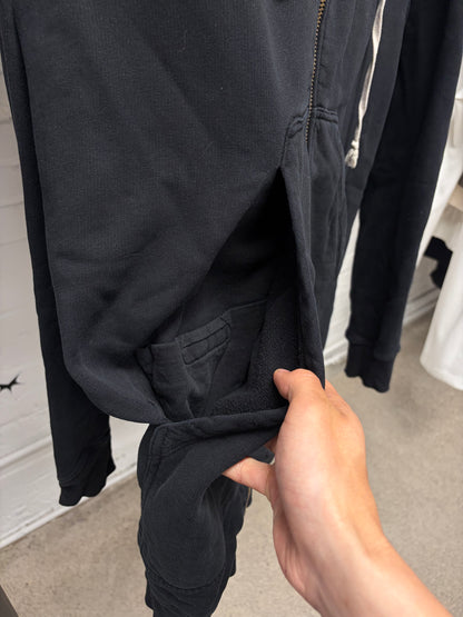 Rick Owens ‘Jason’ Black Cotton Zip-Up Hoodie