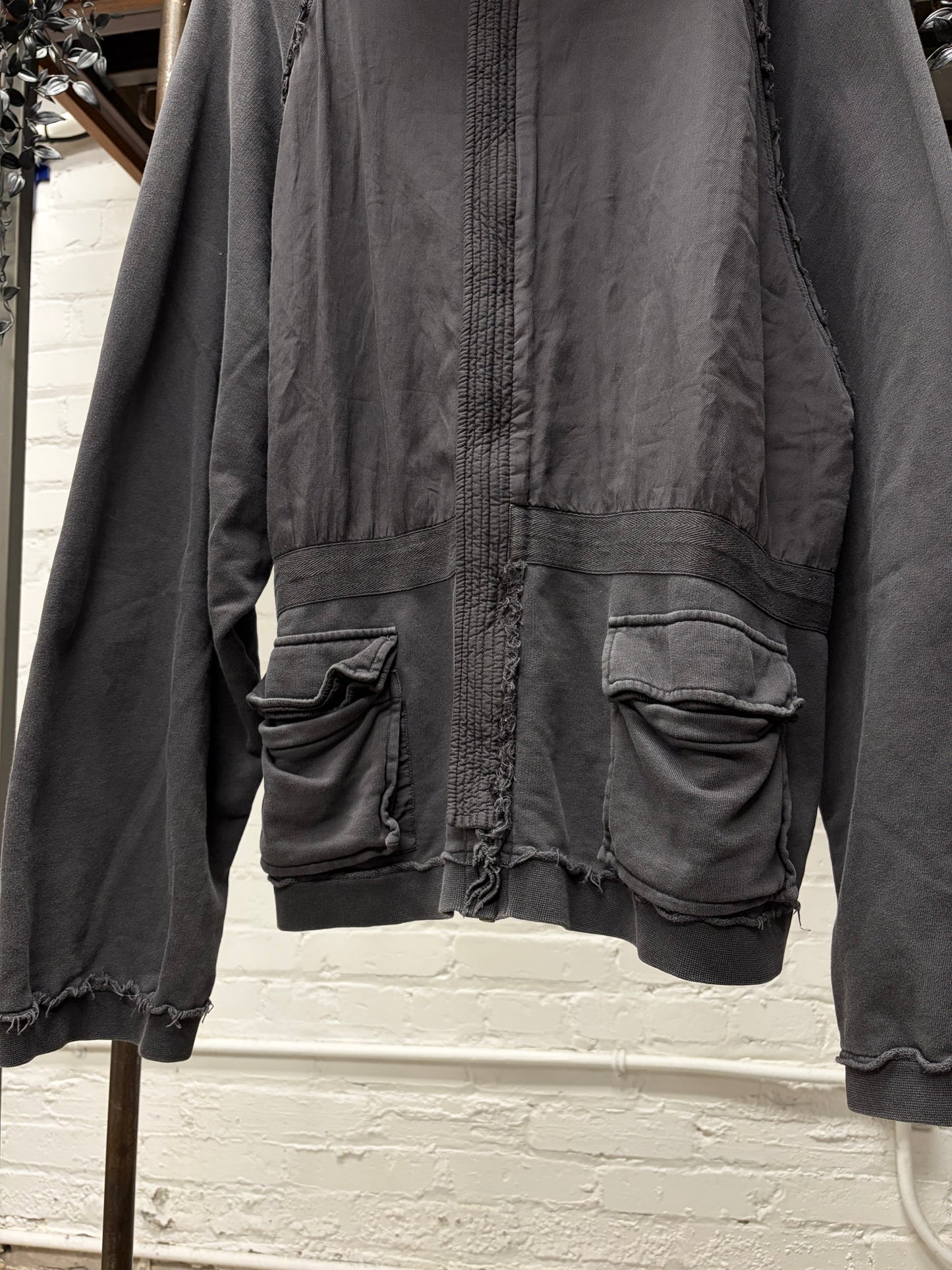 Haider Ackermann ‘Perth’ Distressed Black Zip-Up Hoodie