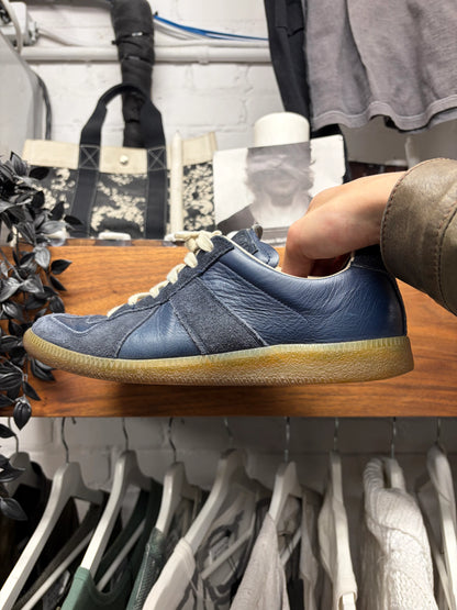Maison Margiela ‘G.A.T.’ Blue Leather/Gum Sole Low Top Sneakers