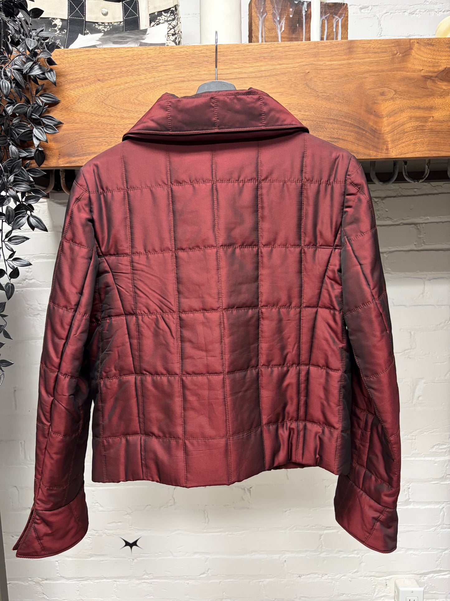 Chanel Identification Quilted Red Collared Jacket