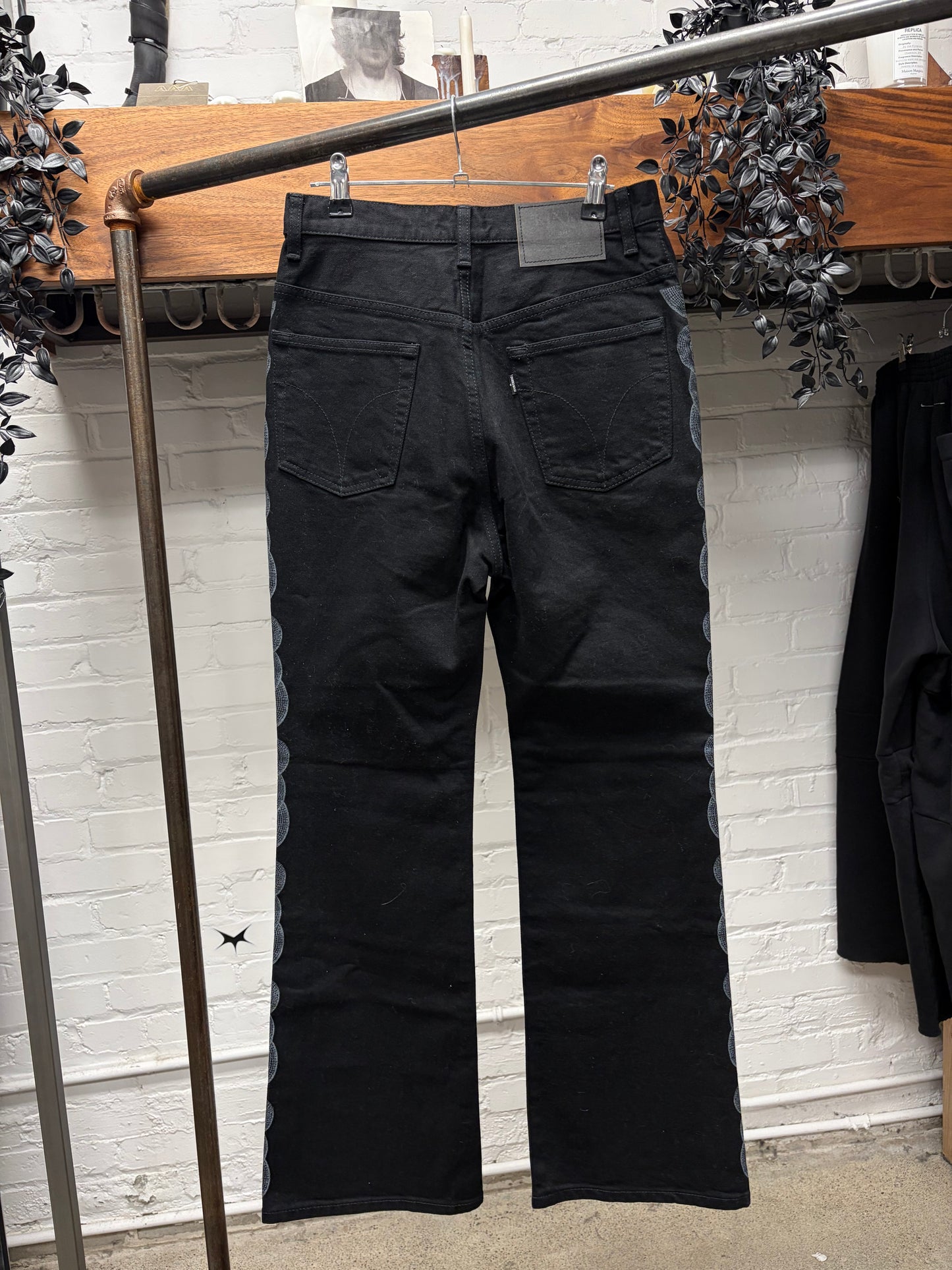 Hysteric Glamour Waxed ‘Snake Print’ Flared Denim