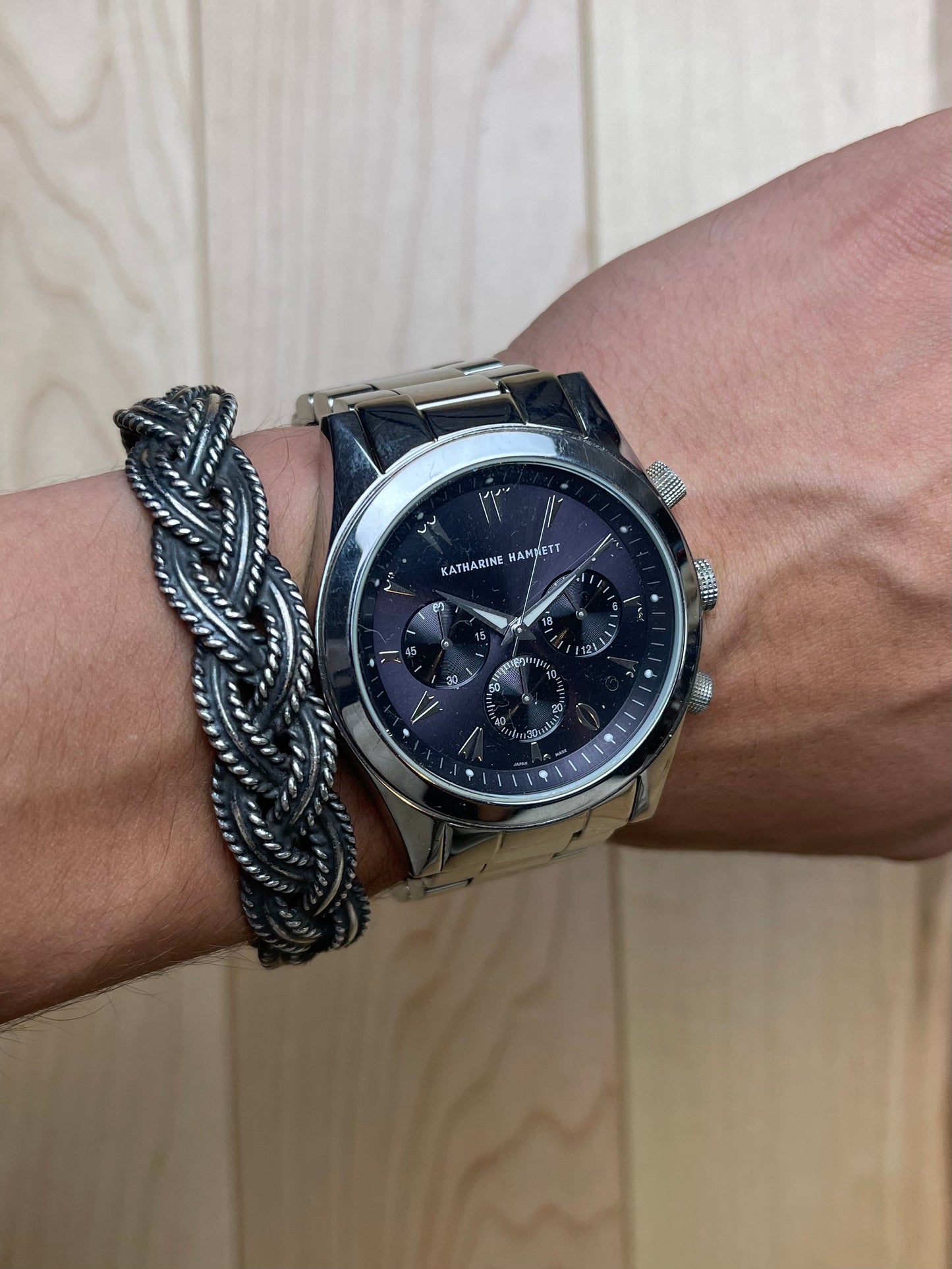 Katharine Hamnett Silver/Navy Face Watch