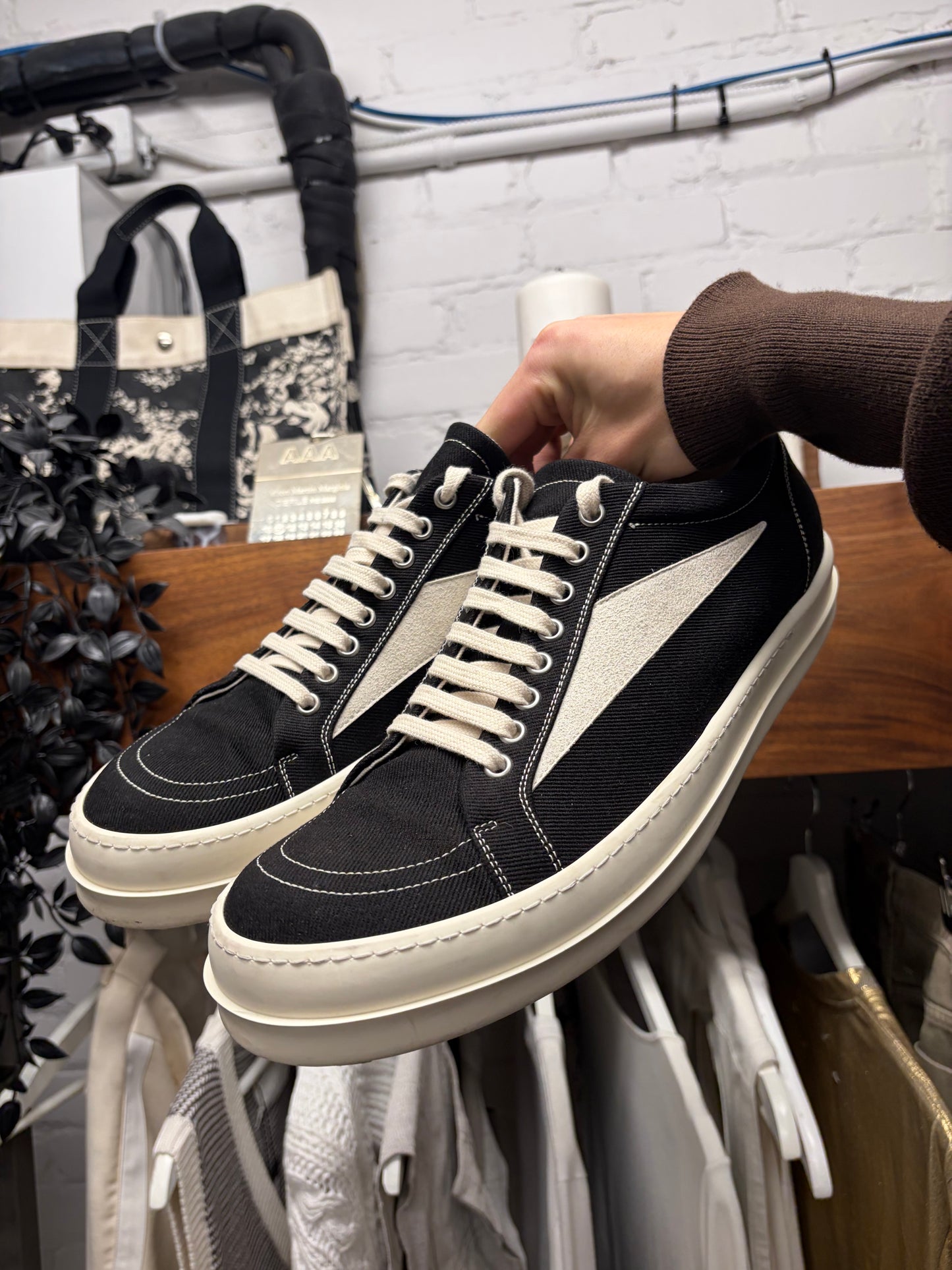 Rick Owens Vans ‘Black Canvas’ Low Top Sneakers