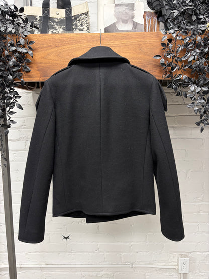AW2016 Saint Laurent by Hedi Slimane Military Inspired Wool Peacoat