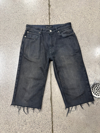 SS2023 Balenciaga ‘Mudshow’ Over-Knee Length Cutoff Denim Shorts