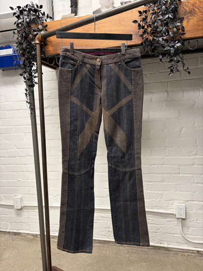 AW2002 Alexander McQueen Contrast Stitch Flared Denim