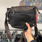 Prada Studded Brown Leather Crossbody Bag