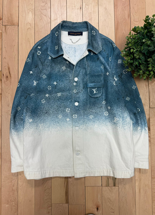 AW2020 Louis Vuitton ‘Snowfall’ Gradient Monogram Denim Overshirt