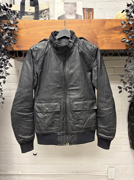 Hysteric Glamour Black Calfskin Leather Moto Jacket