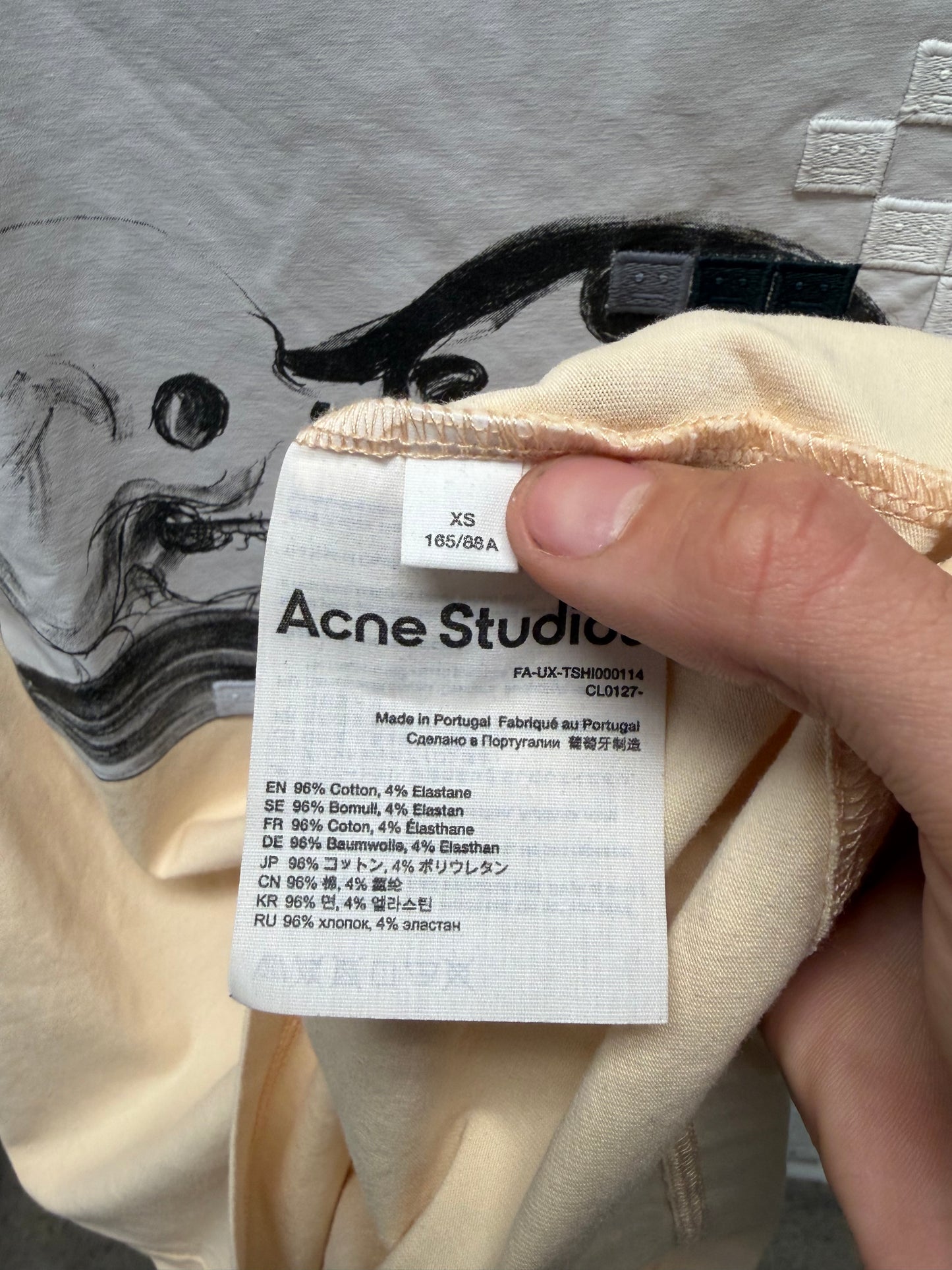 Acne Studios ‘Kiss of Death’ Cream White Graphic T-Shirt