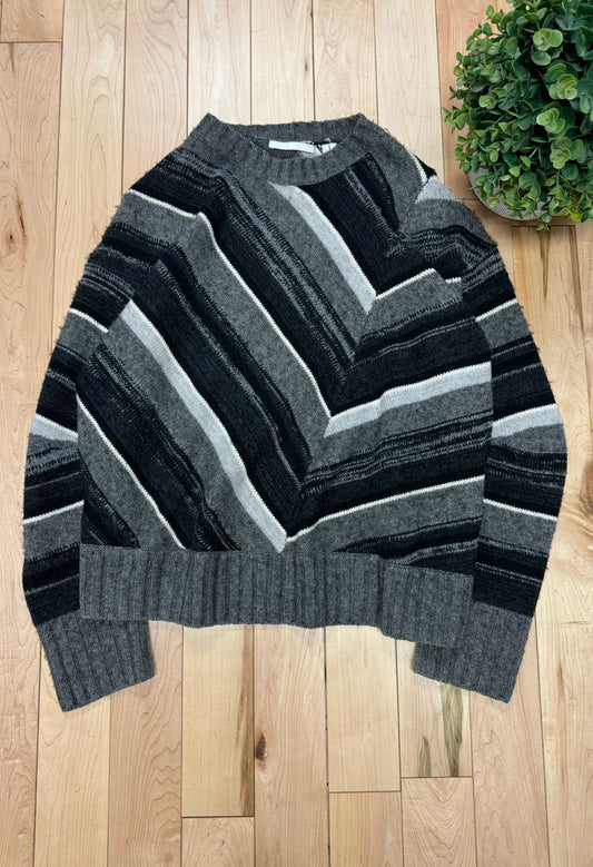 Helmut Lang Striped Wool Knit Sweater