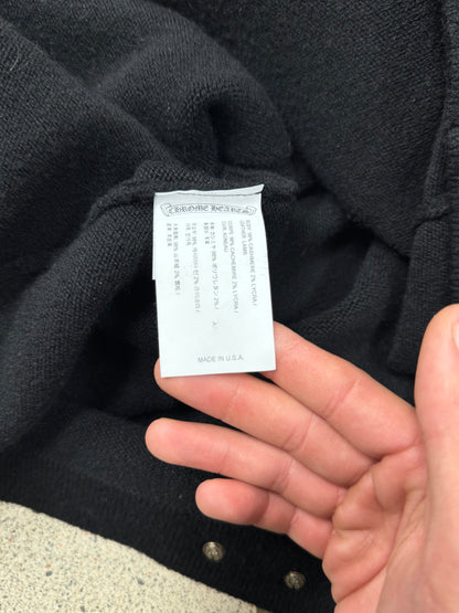 Chrome Hearts ‘King Taco’ Leather Cemetery Cross Patch Cashmere Hoodie