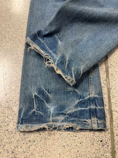 2000s Rick Owens 'Mud Wash’ Bootcut Slab Denim.