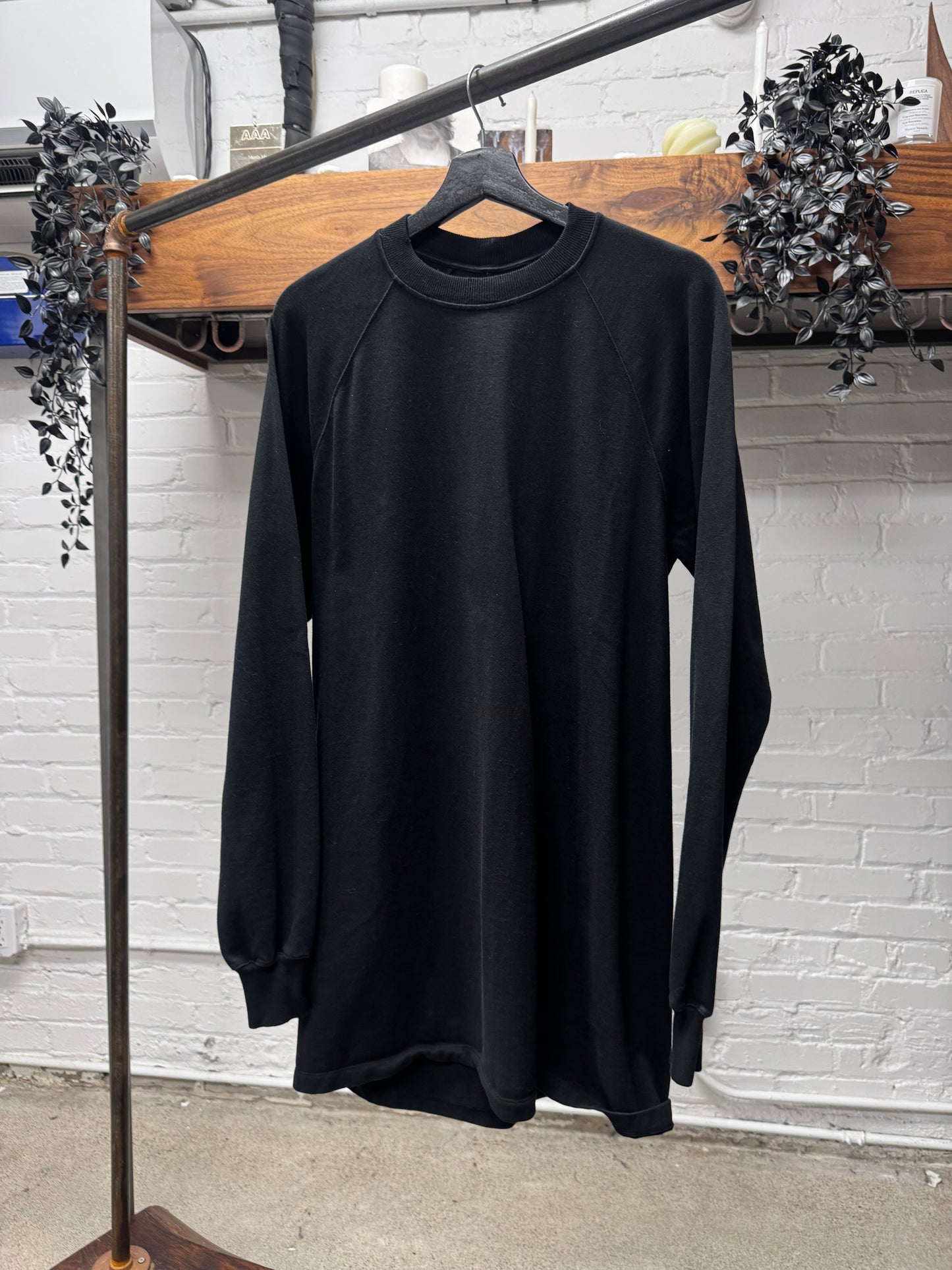 AW2016 Rick Owens ‘Mastadon’ Black Oversized Cotton Sweatshirt