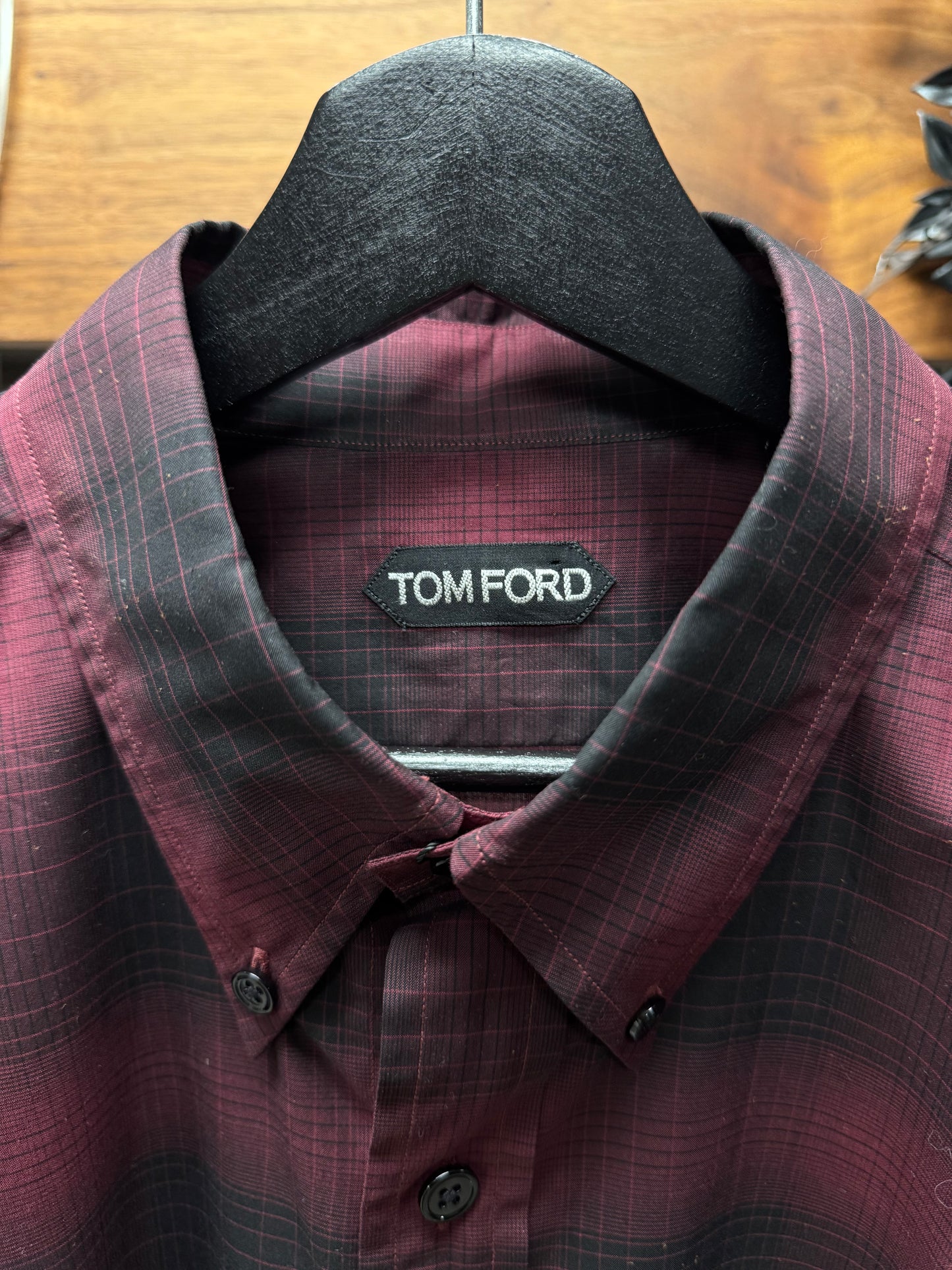 Tom Ford ‘Shadow Plaid’ Red/Black Checkered Flannel