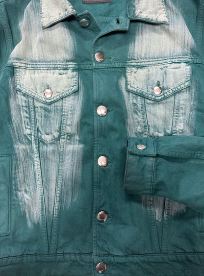 SS2021 Marni ‘Painterly’ Print Seafoam Green Denim Jacket