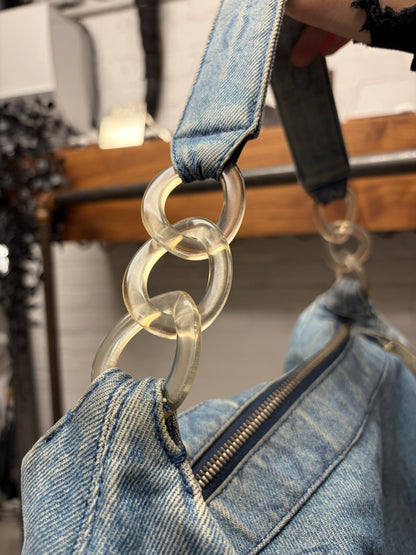 2002 Chanel ‘Cruise’ Denim CC Interlock Monogram Hobo Bag