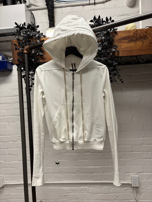 SS2020 Rick Owens Chalk White ‘Jason’ Zip Up Hoodie