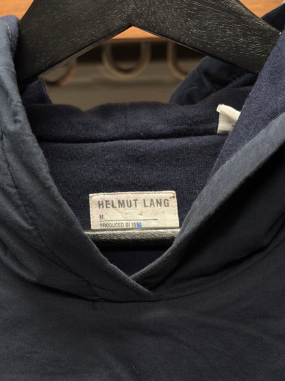 Vintage AW1996 Helmut Lang ‘Down Filled’ Padded Navy Cotton Hoodie